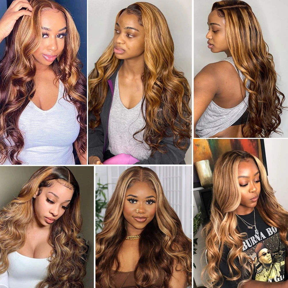 Pink Pearle 13x6 Transparent Ombre Honey Blonde Lace Frontal Wig