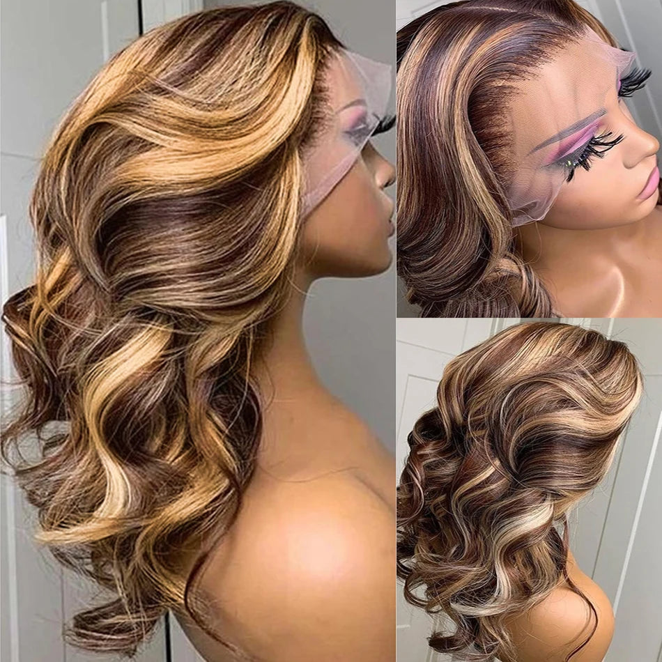 Pink Pearle 13x6 Transparent Ombre Honey Blonde Lace Frontal Wig