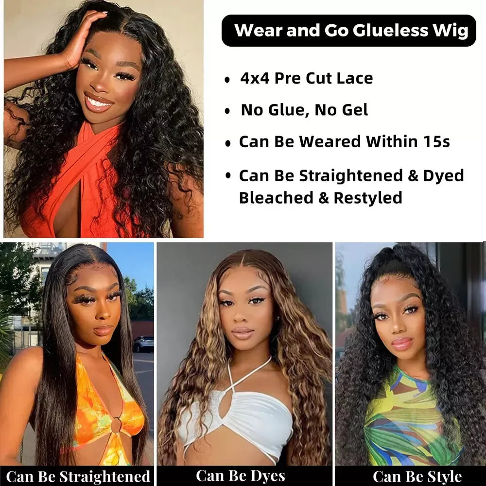 Pink Pearle 4x4 Deep Wave Lace Front Glueless Human Hair Wig